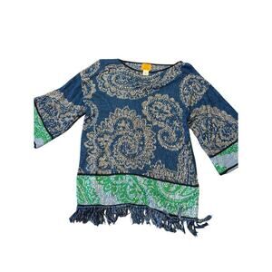 Ruby Road Top Blue Size S Fringe